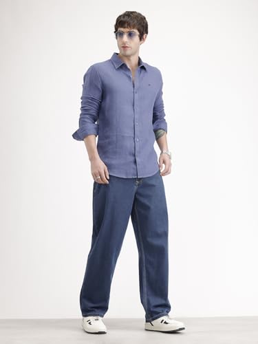 Image of WROGN Men's Pure Cotton Jeans | Solid | Loose Fit