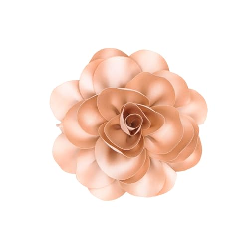 Image of Rose Flower Large Brooch Pin,Vintage Dainty Satin Fabric Camellia Lapel Pins Handmade Big Flower Collar Pins Wedding Party Dance Dress Suit Clothes Accessories Jewelry for Women