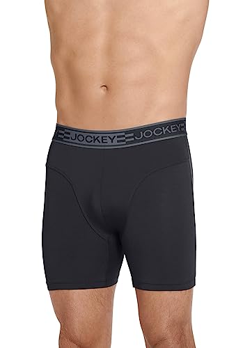 Jockey Men's Underwear Sport Cooling Mesh Performance 6" Boxer Brief, Black, XL -  100061365