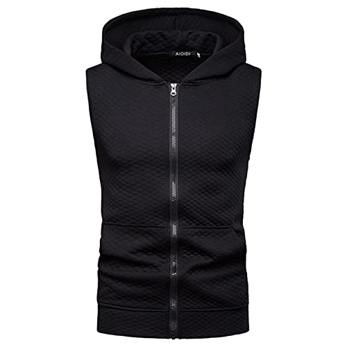 AIOIDI Herren Tank Top Ärmelloser Hoodie Muskelshirt Workout Sport Fitness Unterhemden B-Schwarz S AIOIDI Herren Tank Top Ärmelloser Hoodie Muskelshirt Workout Sport Fitness Unterhemden B-Schwarz S
