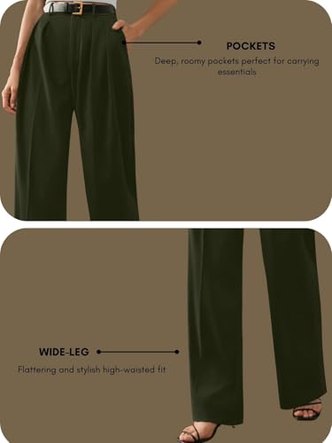 Image of GRECIILOOKS Trousers for Woman | Womens High Rise High Waist Flared Korean Style | Formal Pant for Women Office Wear| Track Pants for Womans Elegant for College & Events (Available in Plus Size)