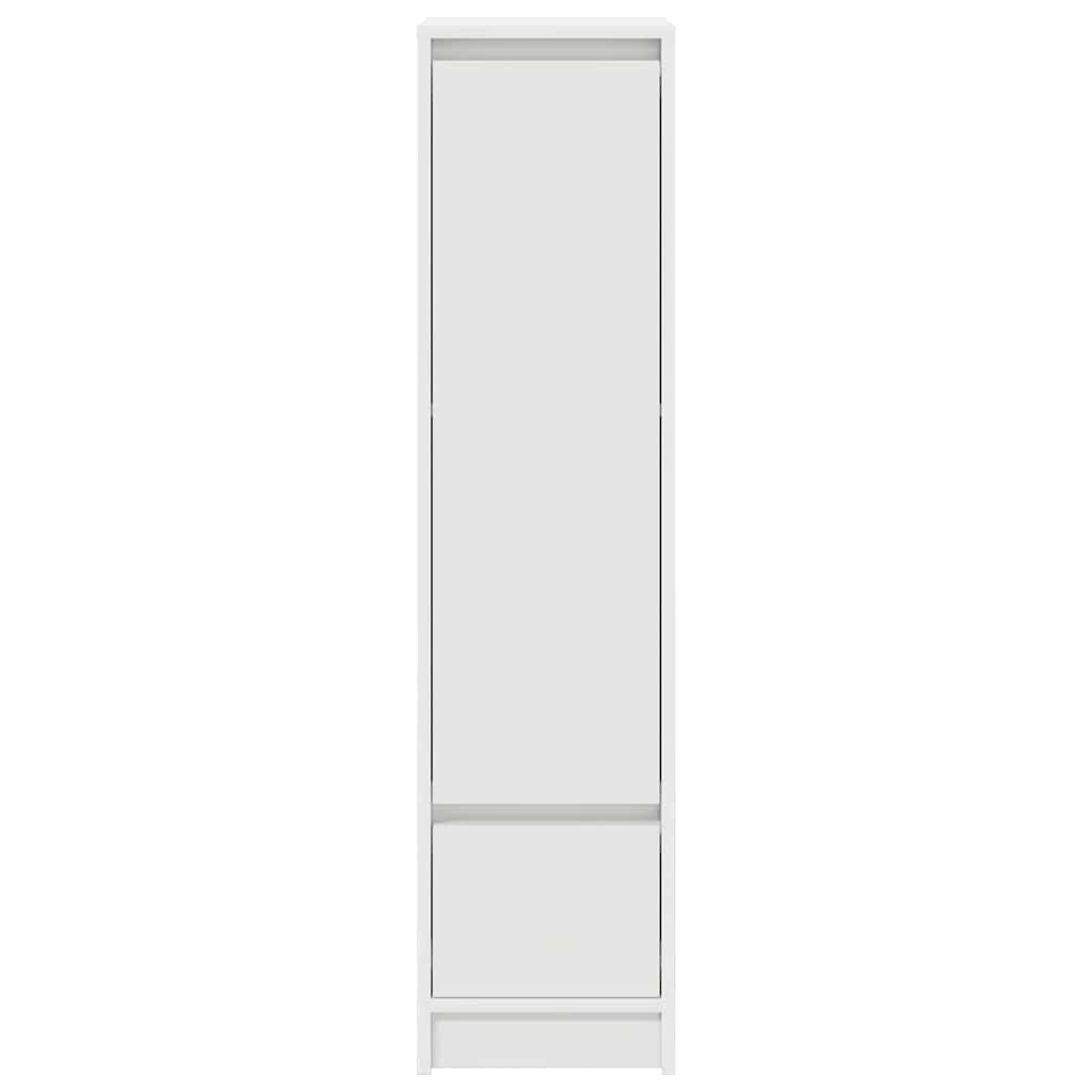 Aparador alto blanco de madera con espacio de almacenamiento práctico como armario auxiliar decorativo para el hogar