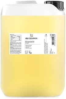 Naissance Grapeseed Oil 5 Litres - Natural Moisturiser and Conditioner for Hair and Skin - Ideal for Massage and DIY Beard Oil