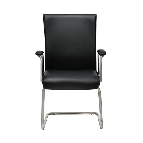 Image of Nilkamal Command Mid Back Leatherette Visitor Chair|Assembly Required| Office & Home Office|Black