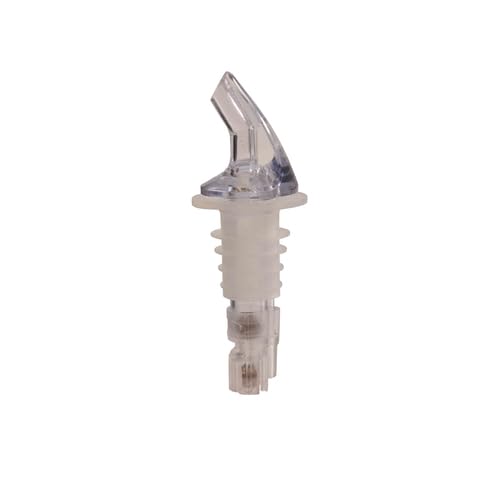 FSE PLPR125M Liquor Pourer, 1-1/4 oz., Without Collar, fits Standard 750ml Bottle, SAN (Plastic), Clear, Pack of 12