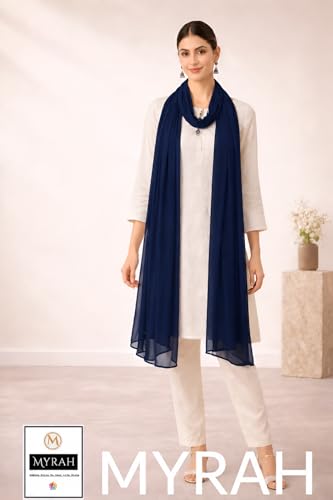 Image of MYRAH Chiffon Solid Casual Daily Use Dupatta For Women's & Girls Length - 2.50 Meter