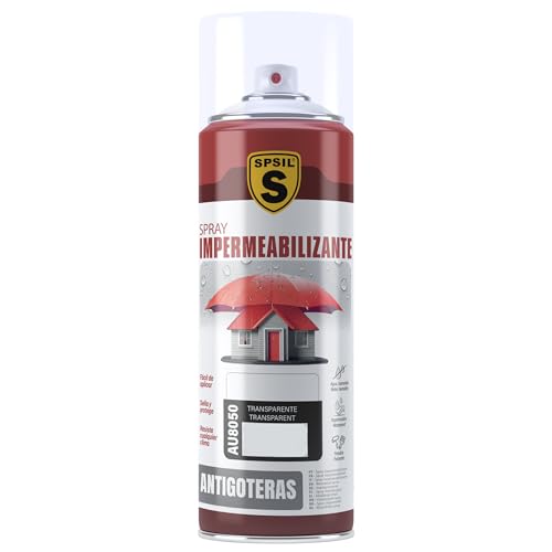 SPSIL Spray Sellador Impermeable Transparente 400ml - Spray Impermeabilizante Multisuperficie Antigoteo Anti-UV, Secado Rápido, Repara Grietas y Fugas, Interior y Exterior