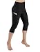 ODODOS High Waist Out Pocket Yoga Capris Pants Tummy Control Workout Running 4 way Stretch Yoga Capris Leggings,Black,X-Large