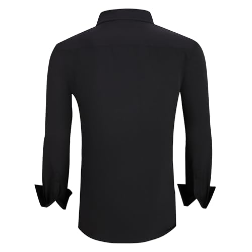 Alex Vando Mens Dress Shirt Wrinkle Free Regular Fit 4-Way Stretch Button Down Shirts