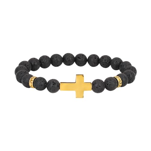 Pulsera difusor de aceites esencial Milakoo 8mm piedra natural lava miniatura 1