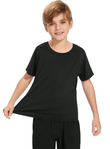 Xelky Boys Short Sleeve Shirts Youth Moisture Wicking Athletic T-Shirts for Teens Kids Tee Active Performance Tops 5 Pack2