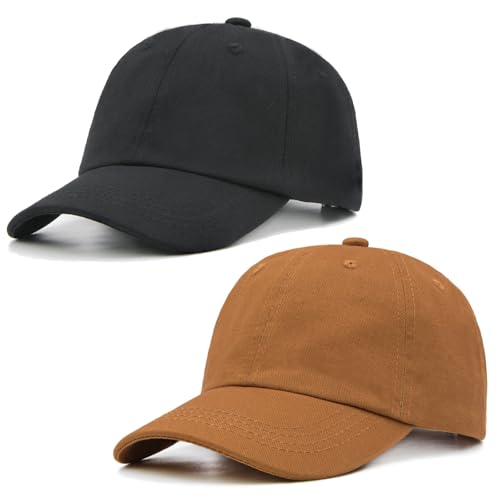 Waldeal 2 Packs Toddler Baseball Cap Adjustable Kids Baseball Hats for Boys Girls Age 3-8