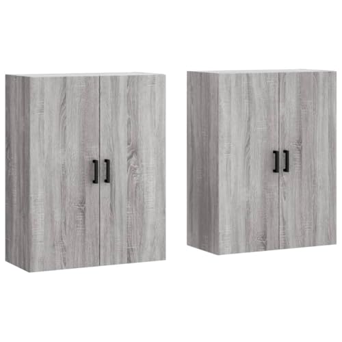 vidaXL Armarios de Pared 2 Unidades Gris Sonoma 69,5x34x90 cm