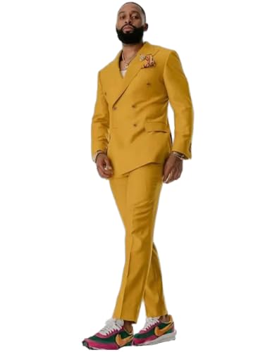Costume homme 2 pièces coupe ajustée pour silhouette élancée avec veste croisée chic