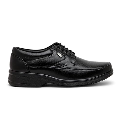 Image of NOBILITY Faux Leather Black Formal Lace Up Shoes for Men | Comfortable Walking | Classic Design|| Breathable || Slip Resistant |