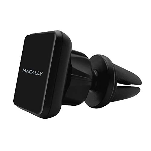 Macally Magnetic Car Air Vent Phone Holder Mount with Super Strong Magnets for Apple iPhone Xs Max Xr X 8 7 Plus, Samsung Galaxy S10 S10 Plus S10E S9 S8 S7, Note 9 Note 8, LG, GPS, and More