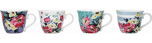 Mikasa Clovelly Espresso Cup Set in Gift Box, Porcelain, Multi Colour, 80 ml, 4 Pieces