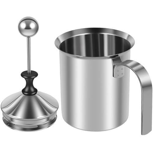 Rvefot 20LU000P435D35WX40RS1 Manual Milk Frother 400Ml 304 Stainless Pump Milk Foamer thumb #7