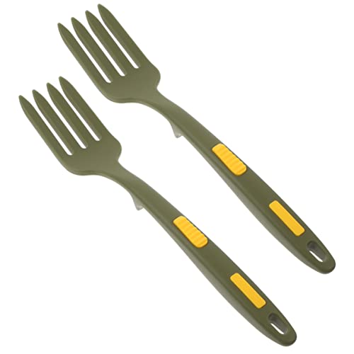HOLIDYOYO 2pcs Dinner Forks Set Silicone Food Forks Smooth Handle for Kitchen Reusable Utensil Set for Cooking