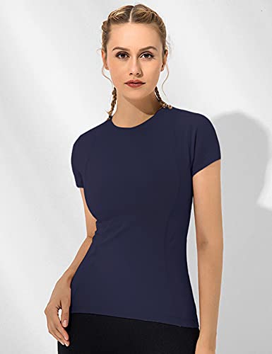 Loovoo Women Workout Shirts 1/2/3 Pack Athletic Compression Tee Dry Fit Yoga Gym Basic Tops - Image 3