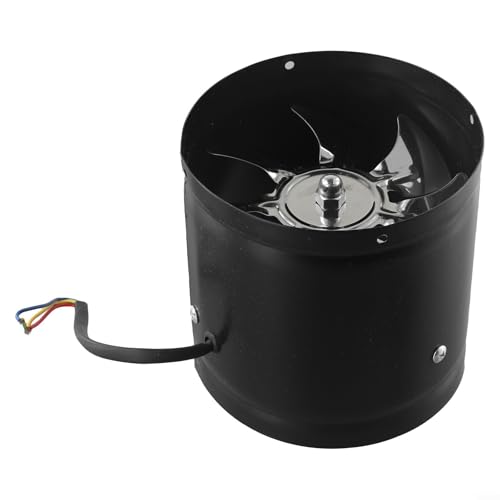 HomeVortex Ventilador extractor de tubería en línea de 150 mm, cuerpo totalmente metálico con cuchillas reforzadas, volumen de aire de 200-600 m³/h, ventilación silenciosa para cocinas, baños