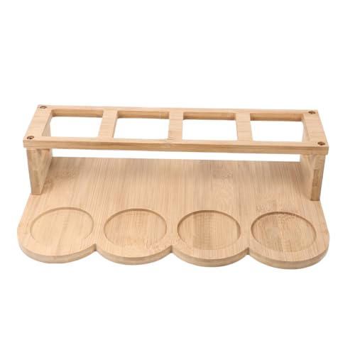 FONDOTIN Organizador de Especias de Madera con Soporte para Botellas de Condimentos Estante de Cocina con Diseño de Múltiples para Tarros de Especias para Almacenamiento Hogar y Cocina