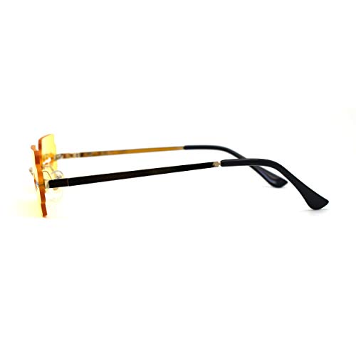 Image of SA106 Razor Blade Shape Funky Hipster Rimless Sunglasses