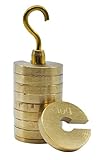 EISCO Slotted Weight Set, 100g - Brass - with Hook - Removable Weights - 10g Each