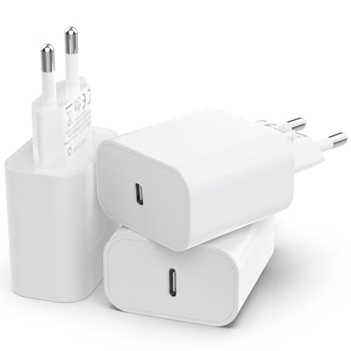 25W USB C Adapter, 3er Pack USB c ladegerät für iPhone 16 15 14 Plus Pro Max 13 12 11, Pad,PD 3.0 iPhone schnellladegerät, Ladestecker iPhone Power Adapter USB stecker Netzteil(Ohne Ladekabel)