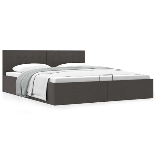 Genérico Cama canapé hidráulica de almacenaje sin colchón Gris 180x200cm