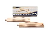 maxim enterprise, inc. 8' Wooden Bump and Dip Tracks, Train Tracks Expansion Pack Compatible with Thomas and Friends, BRIO, Major Brand Wooden Train Sets and Accessories, 2 pcs