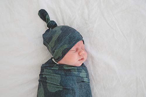Image of Baby Beanie Hat Top Knot Stretchy Soft inchHunter inch by Copper Pearl