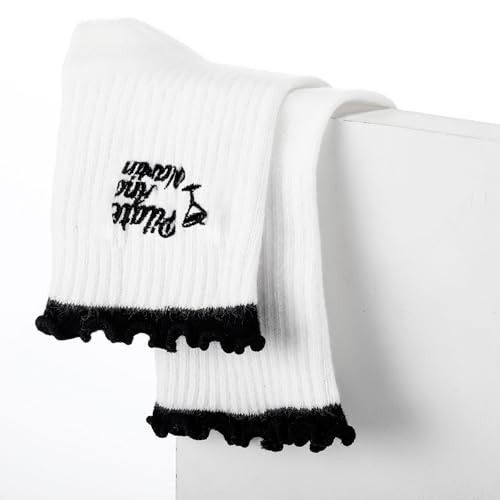 Image of Jeyiour Summer Cute Pilates Socks Women Bow Nonslip Ruffle Yoga Socks with Grip Barre Pilates Gift for Work Dance Fitness