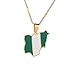 Yidan Exquisite Nigeria Map Flag Pendant Necklaces SilverColor Gold Color Nigerian Jewelry (Gold)