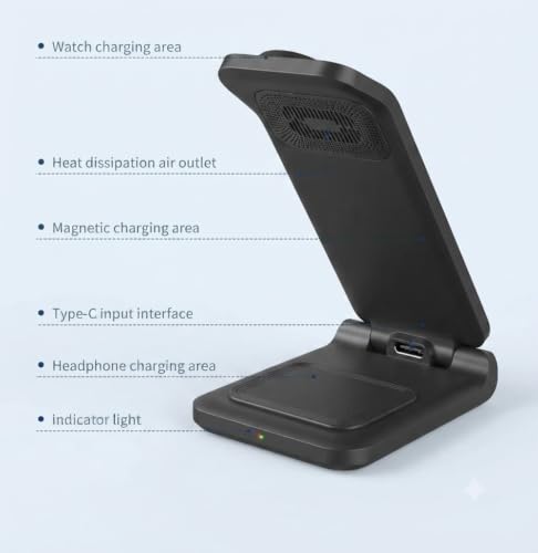 Image of 3-in-1 Wireless Charging Stand for Phone, Watch & Earbuds