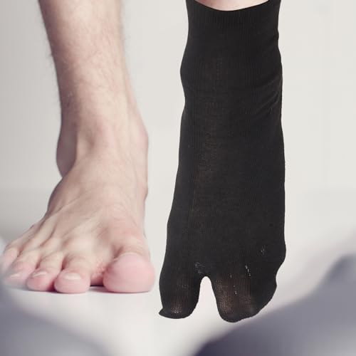 3 Pairs Toe Socks Cotton Socks Elastic Cotton Tabi Tabi Toe Unisex for Men Women (White+ Grey+ Black)3