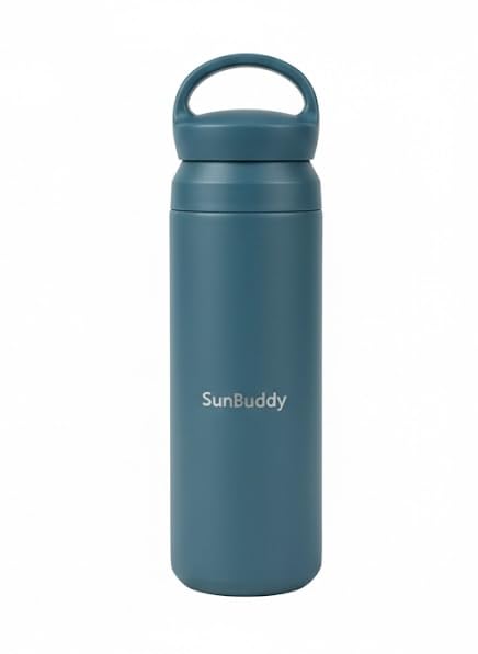 SunBuddy Stainless Steel Water Bottle, Vacuum Insulated, 12hrs Hot & 24hrs Cold Drinks, BPA Free, Metal Water Bottle 500ml, Leakproof Double Walled Thermal Flask for Kids, Travel, Gym, Sports