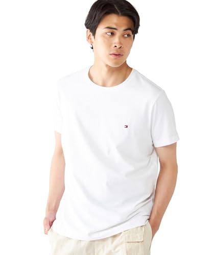 Tommy Hilfiger Core Stretch Slim Cneck tee Camiseta, Blanco (Bright White 100), L para Hombre