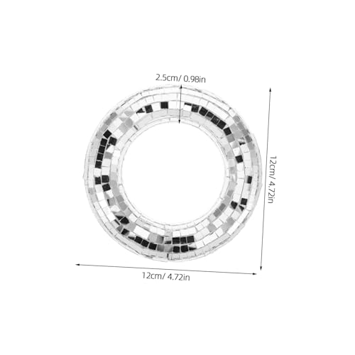 Adorno circular Totority para árbol de Navidad, bodas y fiestas: esfera espejada redonda con acabado reflectante para decoración festiva en casa, KTV y escenario miniatura 2