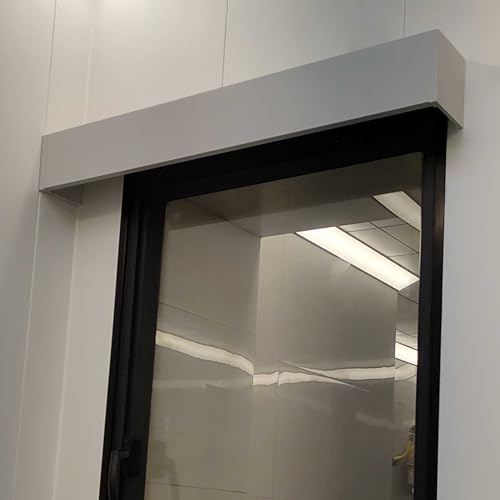 Cenefa para cortina gris de 487,5 cm, ideal para ocultar rieles en ventanas de oficina y baño
