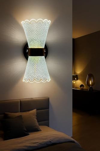 Image of Modern LED 12Watt Curvy Wall Light 3 Color Modes (Warm, Neutral, Cool White) | Indoor Wall Lamp for Bedroom, Living Room, Hallway Etc