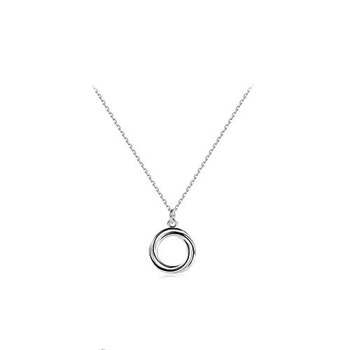 Collier en argent 925 avec anneau creux géométrique pour femme