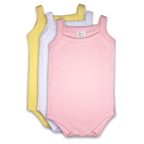 KIT 3 Body Alcinha Bebê Menina Sem Manga Suedine 100% Algodão Ver...