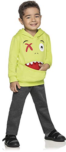 Kely Kety Monstro, Conjunto Agasalho, Meninos, Verde (Limao), 02