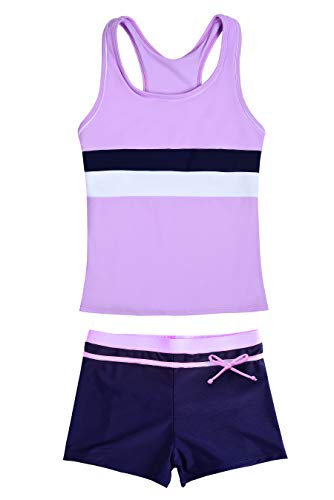 Image of JerrisApparel Little Girls' Summer Two Piece Boyshort Tankini Kids Swimsuit
