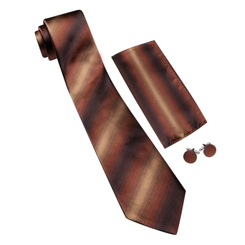 Image of Barry.Wang Plaid Ties Checkered Mens Silk Necktie Handkerchief Cufflinks