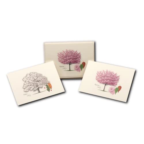 Image of Earth Sky + Water - Cherry Tree Assortment Notecard Set - 8 Blank Cards with Envelopes (4 each of 2 styles)