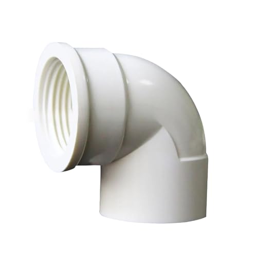 Conector de codo de 90 grados con rosca hembra de PVC para sistemas de riego de plomería.(White,32mm x 1 inch)