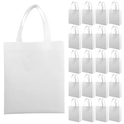 Sac de rangement portable Mikikit blanc en tissu non tissé pour courses faciles