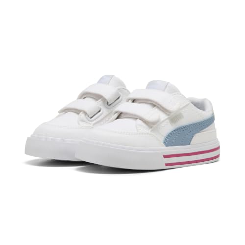 PUMA Unisex-Child Court Classic Vulc Hook and Loop Shoes, White-Silver Mist AH25, Little Kid 12.5 - image 3